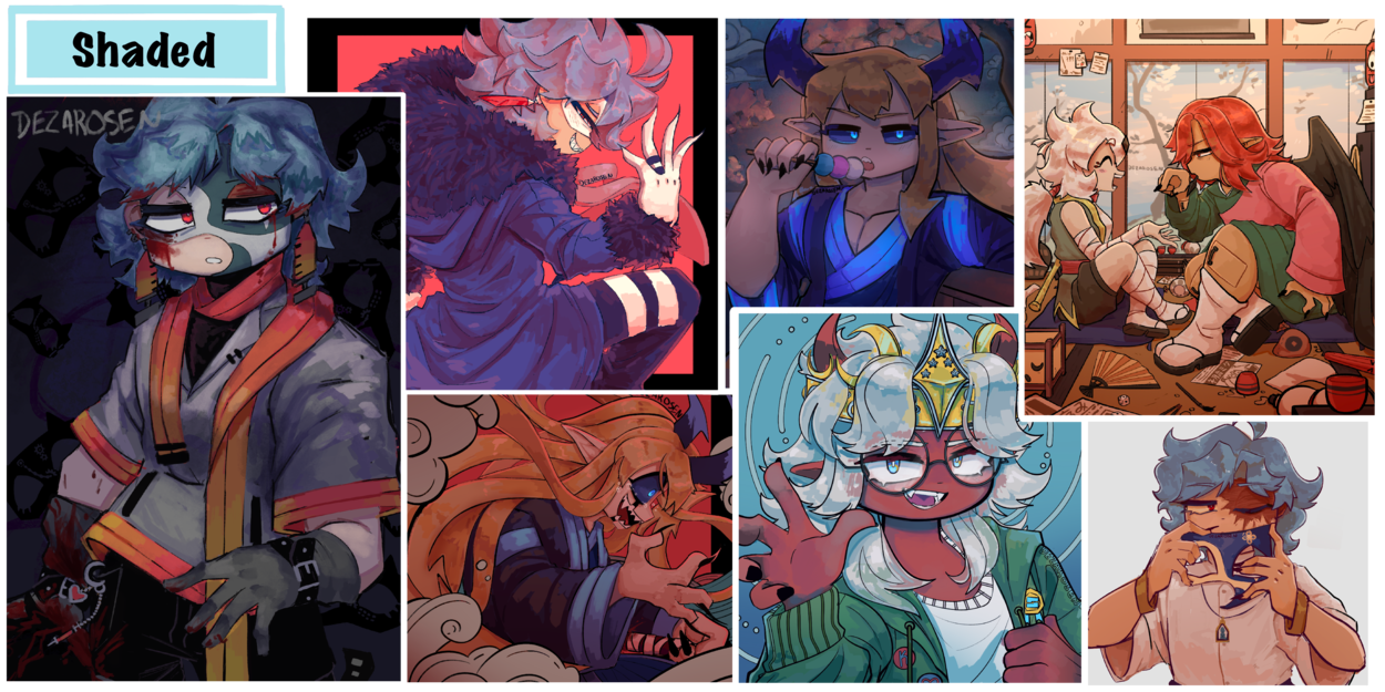 Shaded w/ Lineart Examples